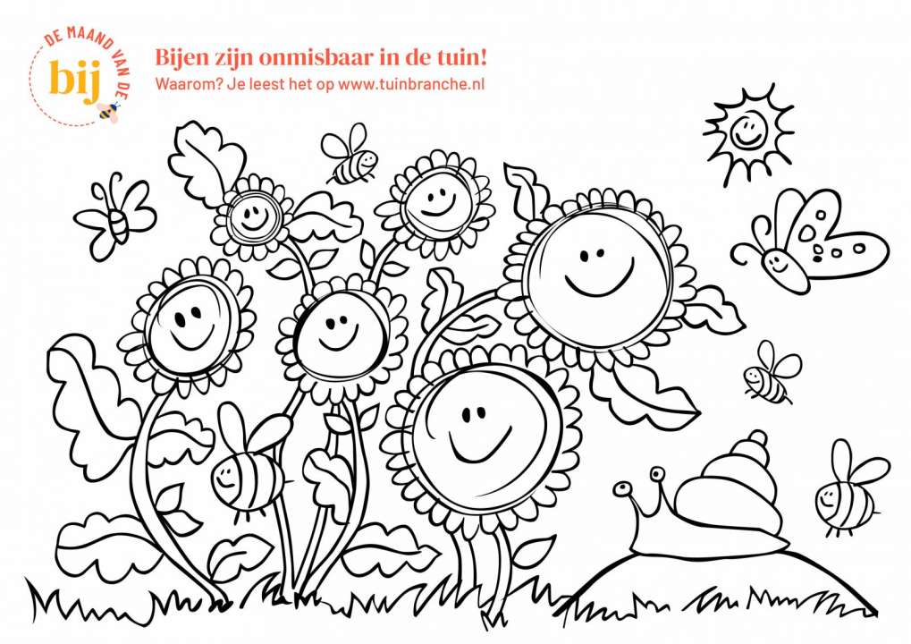 kleurplaat bijen